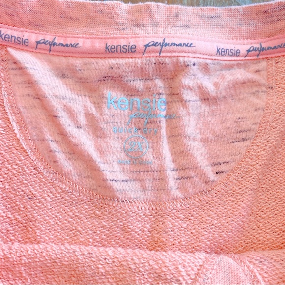 Kensie Performance Quick Dry Coral Sweatshirt Size 2X - Picture 4 of 7
